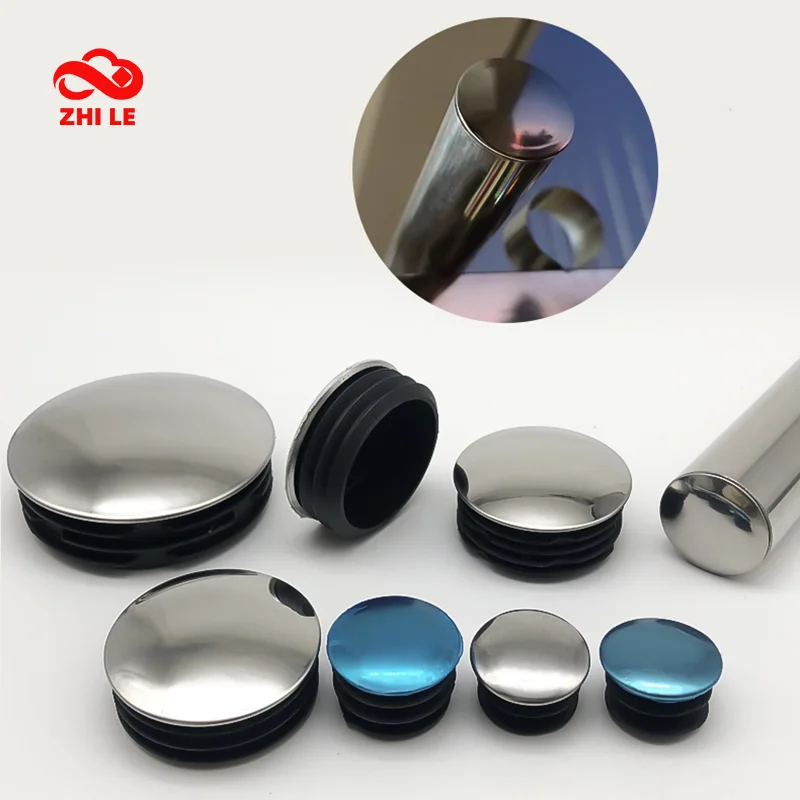 16-60mm Furniture Table Foot Tip Chairs Legs Pad Protector Cover Stainless steel Screw Caps Pipe Plug Lid Tube Hole Protection