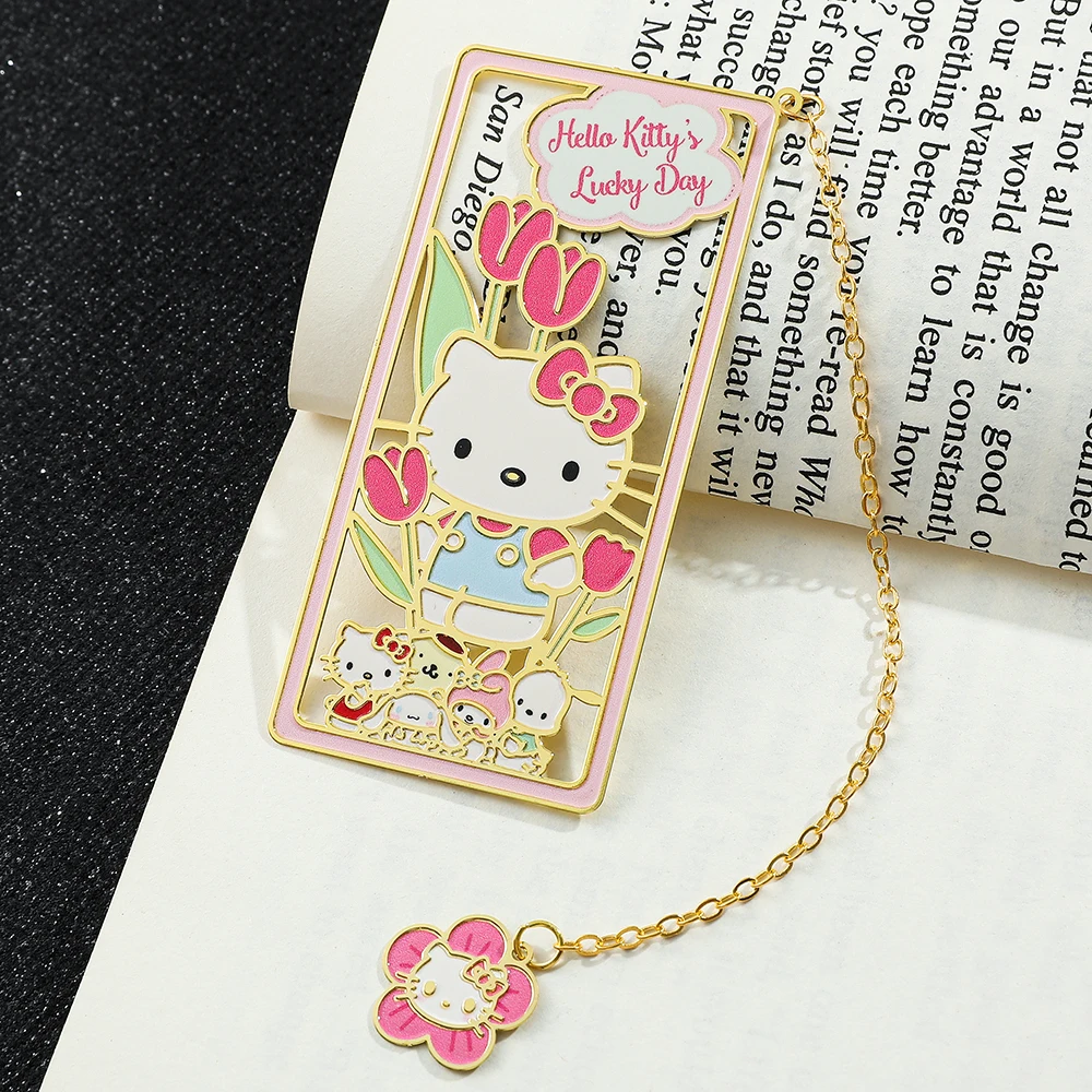 Imagem -06 - Sanrio Hello Kitty Metal Bookmark para Book Lovers Acessórios Bonitos dos Desenhos Animados Anime Girls Fan Collection Gifts