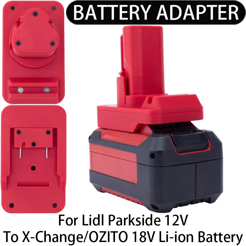 

Адаптер/преобразователь для литий-ионных инструментов Lidl Parkside 12 В на X-Change/OZITO 18 В, адаптер для литий-ионного аккумулятора, аксессуар для инструментов