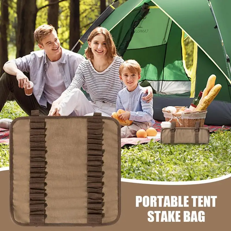 

Tent Pole Pegs Bag Heavy Duty Pole Pegs Bag for Tent Stakes Storage Camping Accessories Storage Bag Thick Outdoor Backpacking