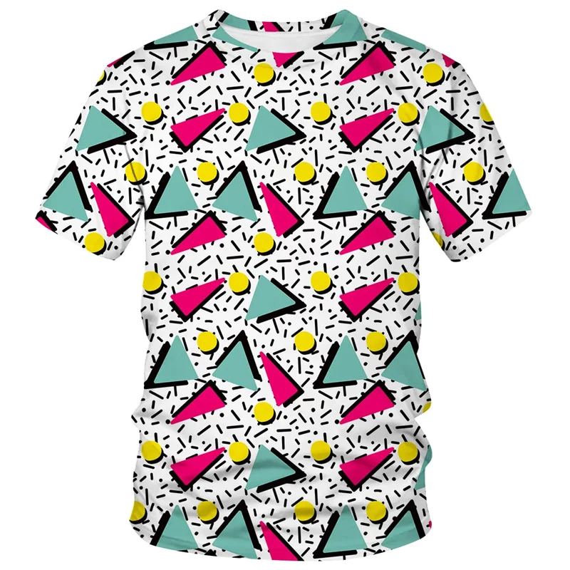 

Ретро 80-х 90-х годов Футболки с 3D-принтом Мужская футболка в стиле хип-хоп с коротким рукавом Дискотека Костюм для вечеринки Футболки большого размера Harajuku Y2k Футболки
