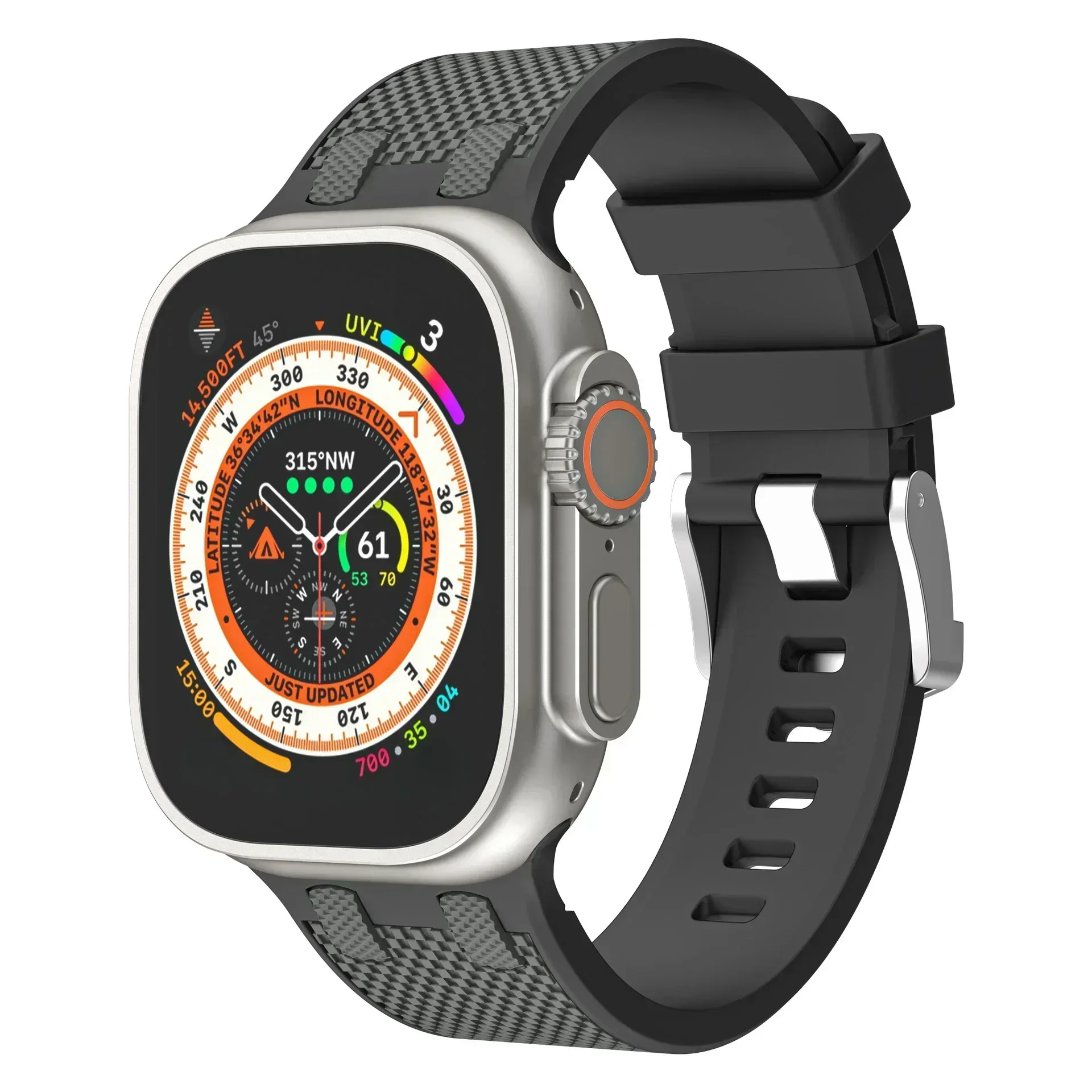 Apple Watch用ソフトシリコンストラップ,1, 2, 49mm,シリーズ10,9,8,7,46,45mm,iwatch 6,5,4用スポーツバンドse,44mm