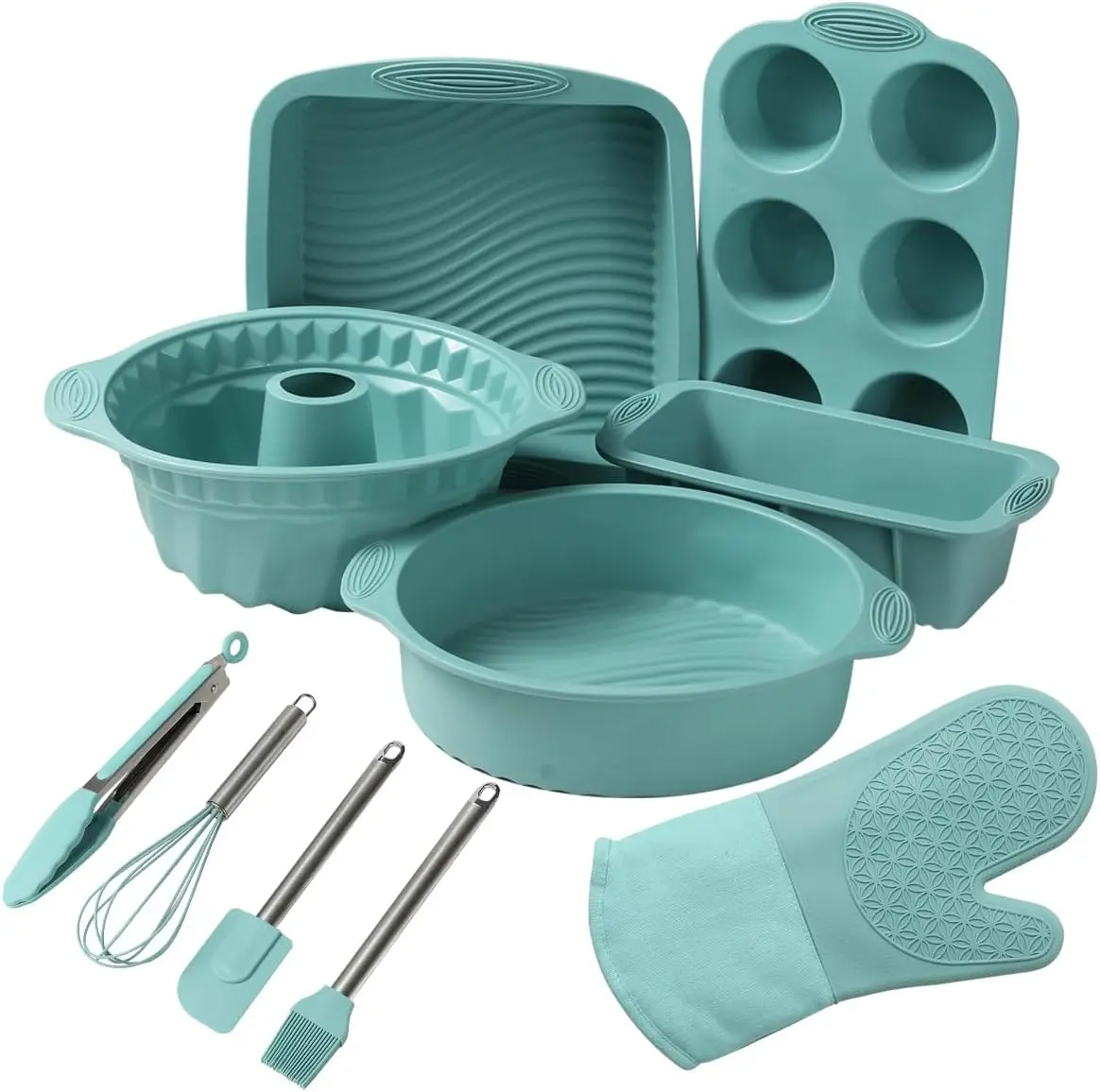 

10в1 антипригарная силиконовая форма для выпечки торта, формы для печенья, набор форм для духовки, термостойкие формы для выпечки без BPA, поставщики инструментов K