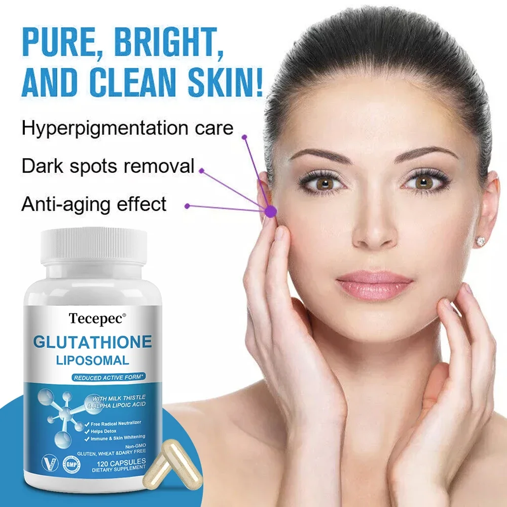 Liposomal Glutathione Capsules Maximum Absorption Active Form Free Radical Neutralizer Detoxification Skin Whitening Immunity