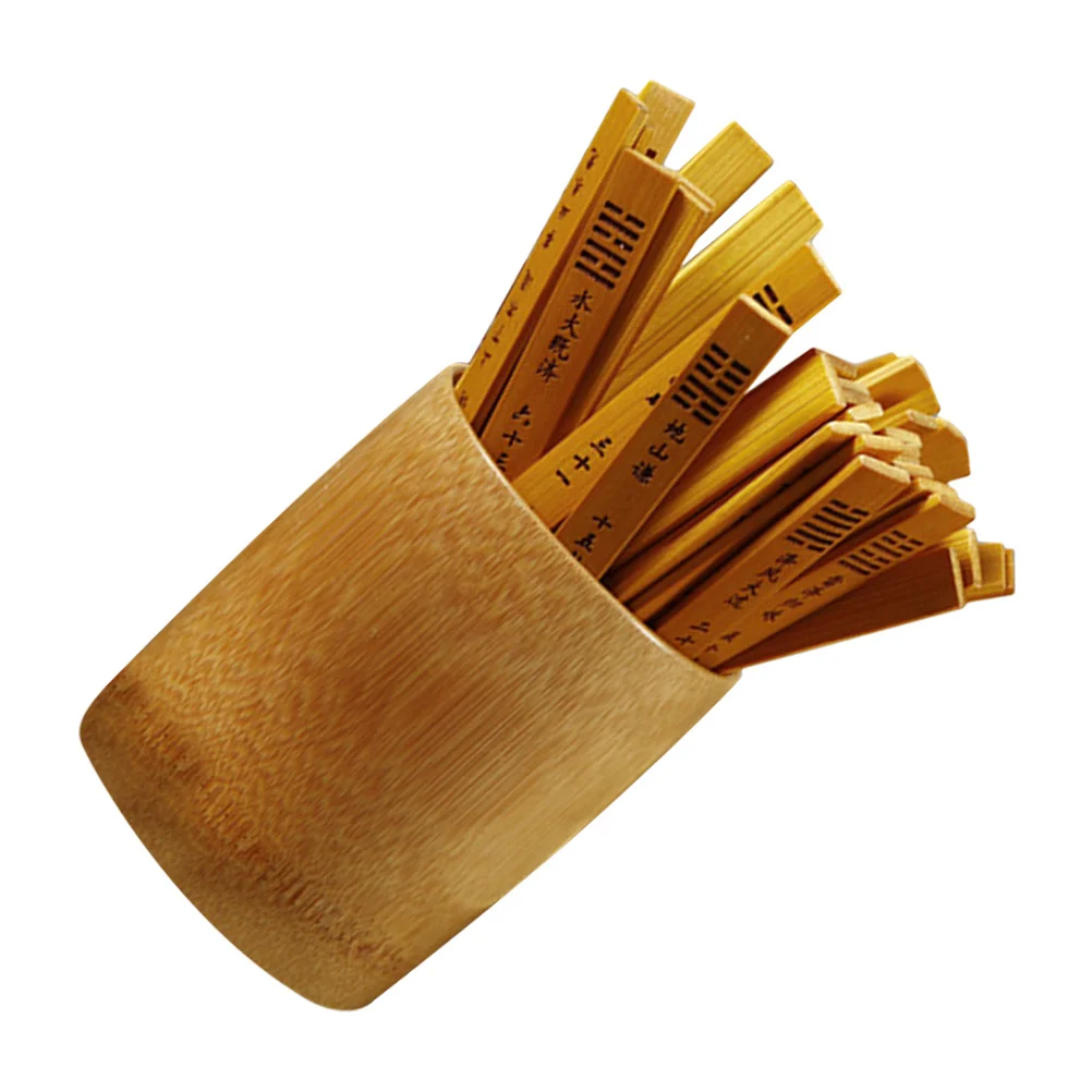 1 Set Chinese-Style Divination Sticks Bamboo Bucket Kit For Fortune Telling Game Props Traditional Tool Spiritual Home