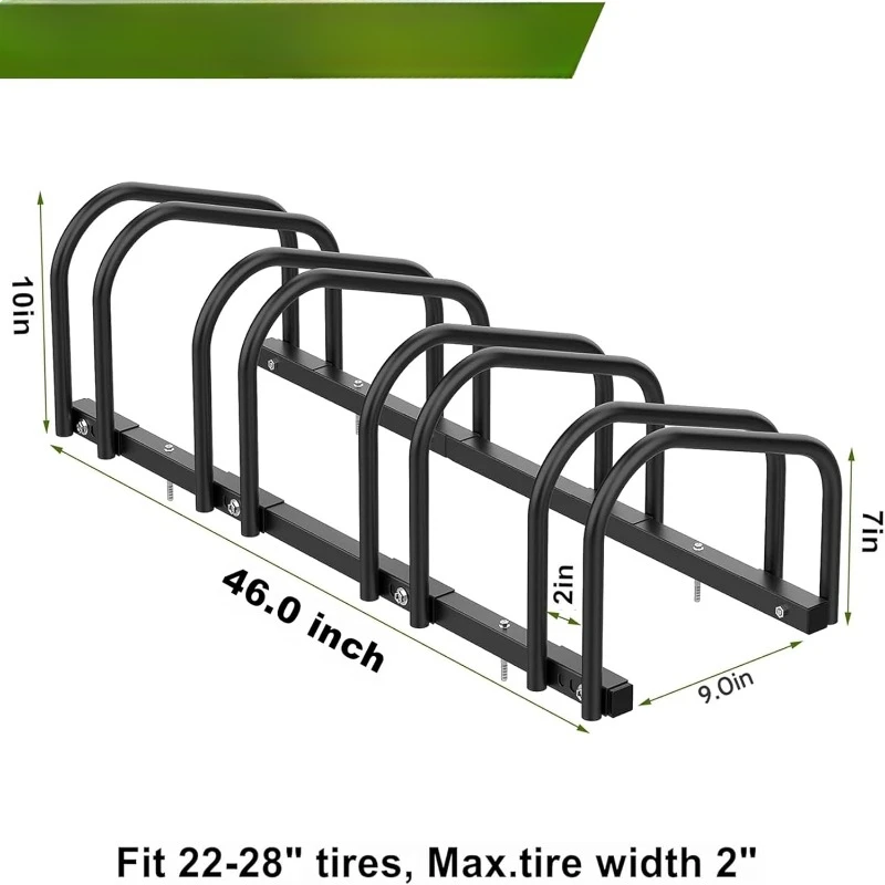 Напольная подставка для велосипеда на 4 велосипеда, стойка для парковки велосипеда, подставка для хранения велосипедов в гараже, внутренняя/наружная подставка для колес 22-28 дюймов, макс. Ширина шины 2 дюйма