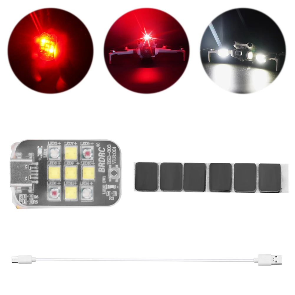 Drone Strobe Light for DJI Avata 2/ Mini 3/4 Pro Mavic 3 Pro Night Flight Anti-collision 9 Light Modes Blinking LED Flash Acces