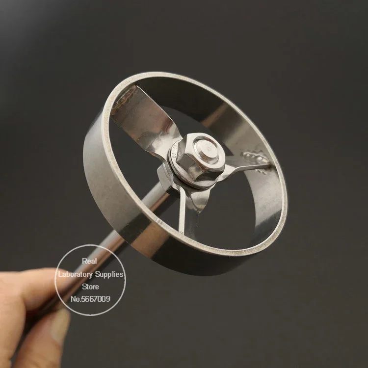 1set Stainless Steel 50mm/60mm/80mm Scroll Paddle Stirring Wheel Equipped with Shaft Rod for Laboratory Blender