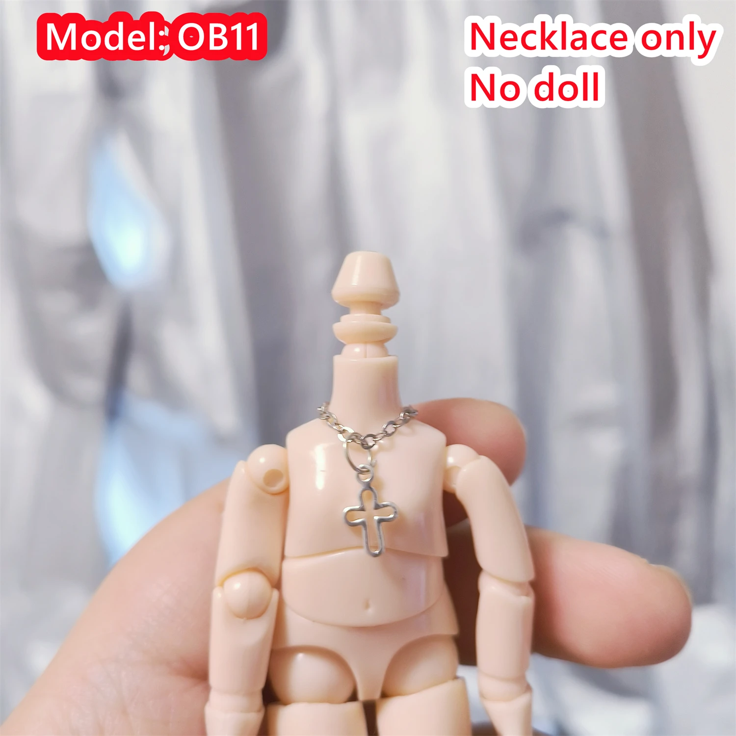 For BJD 1/6 1/12 Scale Blyth OB11 Doll Size Simulation Cross Necklace Mini Tiny Accessories Decoration Alloy Prop Fashion