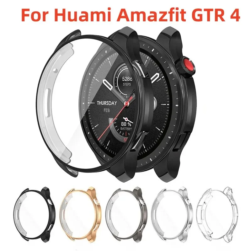 Protective Cover For Amazfit GTR 4 Soft TPU Plating Screen Protector Full Cover for Huami Amazfit GTR4 Smart Watch Accessories