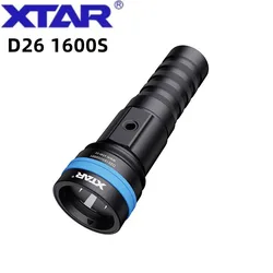 XTAR D26 1600S LED 1600 Lumen Torcia subacquea Torcia ultra luminosa Diver Subacquea IPX8 Lanterna 100 metri Luce marina