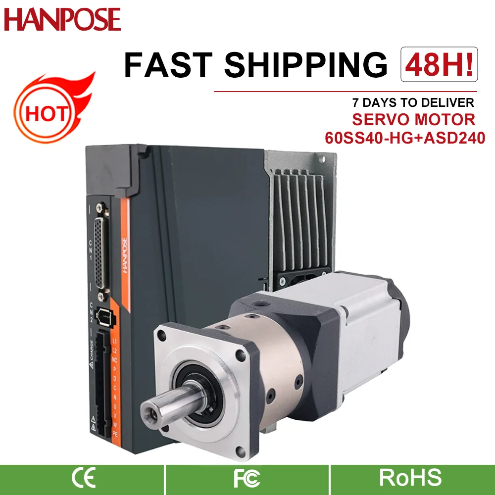 hanpose servo motor com kit de acionamento redutor planetario de alta precisao caixa de velocidades ac 220v 15 a 60 ss40 hg101 400w 01