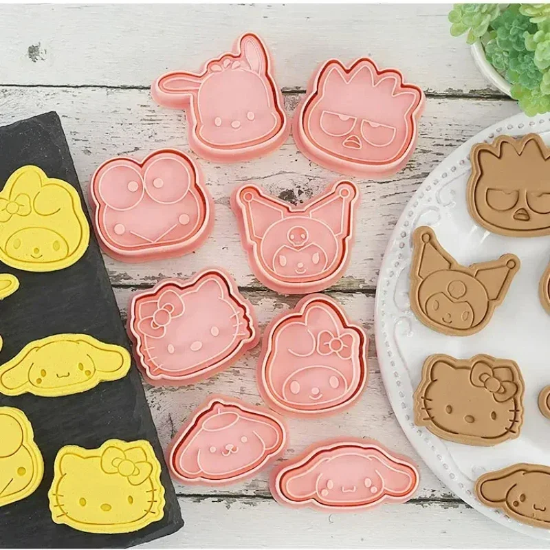 

Sanrioed 3D Cookie Molds Cartoon Anime Hellokittys Melodys Kuromis Pom Purin Kitchen Accessories Diy Afternoon Tea Baking Kit