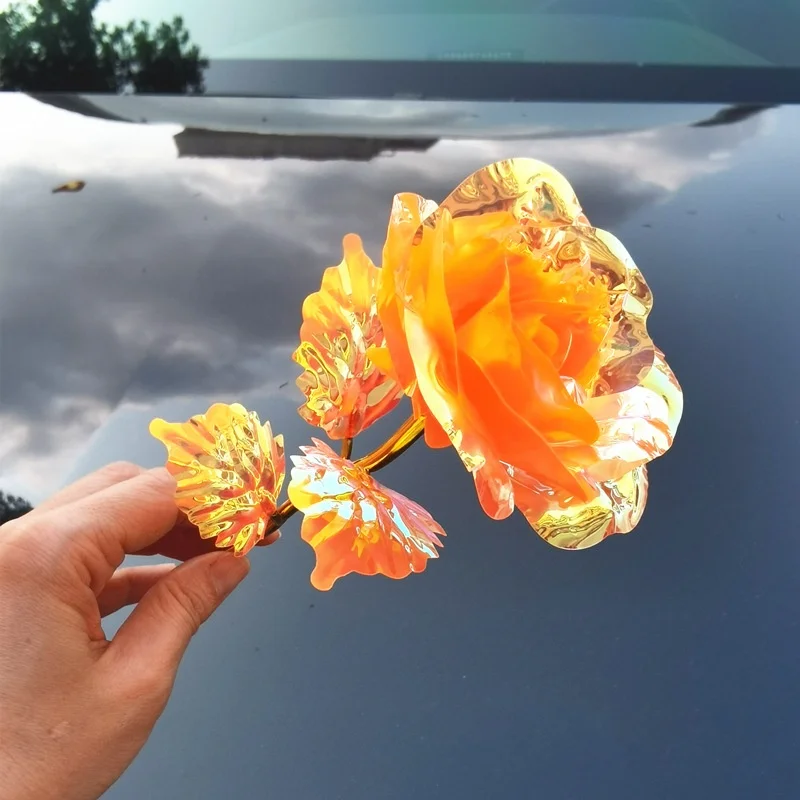 Colorful Gold Foil Flowers Macaron Color Rose Valentine\'S Day Crystal Flowers Gifts Artificial Flowers For Home Decoration
