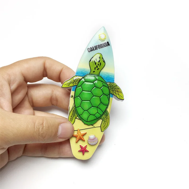 

Калифорния, США, черепашка, культурный и креативный магнит на холодильник, креативные сувениры для путешествий, украшения для дома