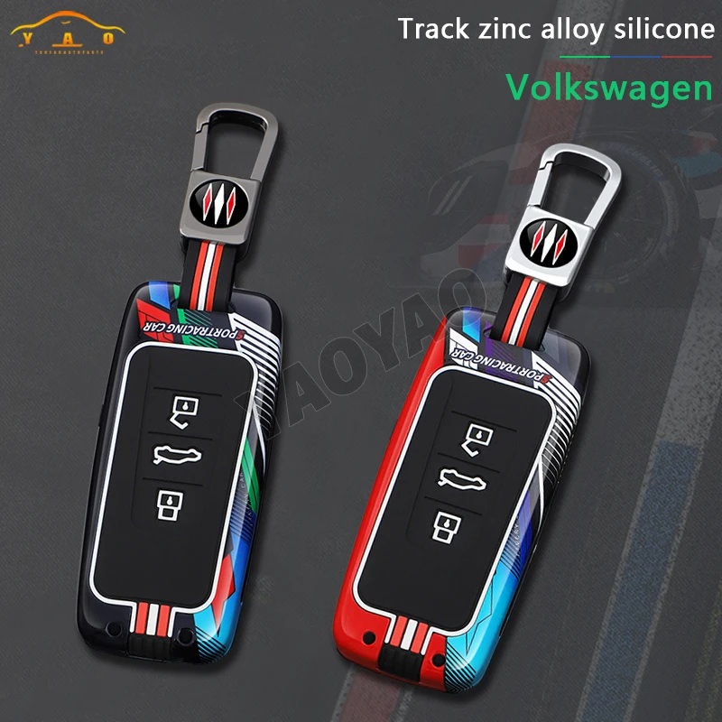 

Cars Accessories Racing Style Metal Key case fob cover for Vw Volkswagen Touareg 2018 2019 2020 2021 Control Remote Key Holder