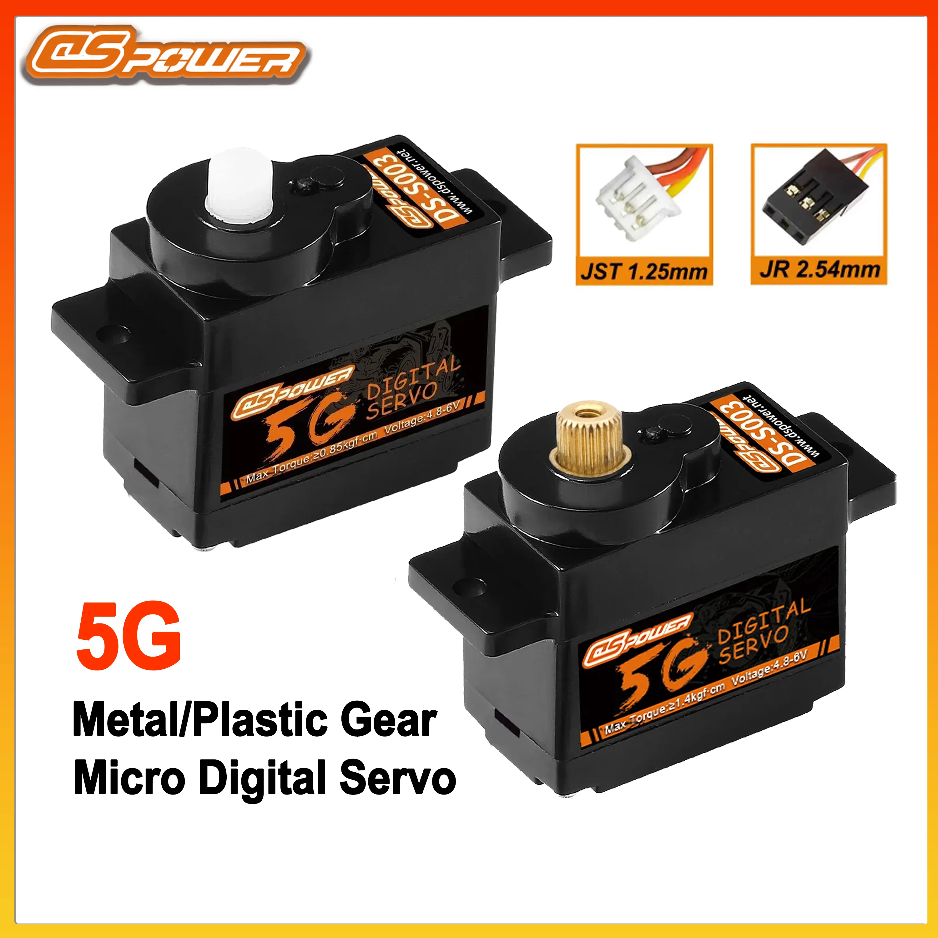 DSpower 5G Metal/Plastic Gear JR/JST Plug Micro Digital Servo for 1/28 RC Car Plane Fixed-wing WLtoys K969 K989 K999 Toy Parts
