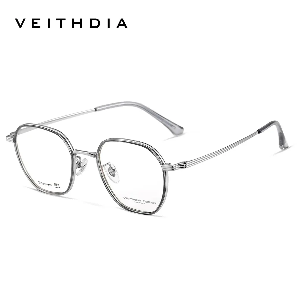 

VEITHDIA Фирменная Новинка, оправа для очков с блокировкой синего света, оптическая мощность, титан + оправа TR90, классические очки для мужчин и женщин VEF5037