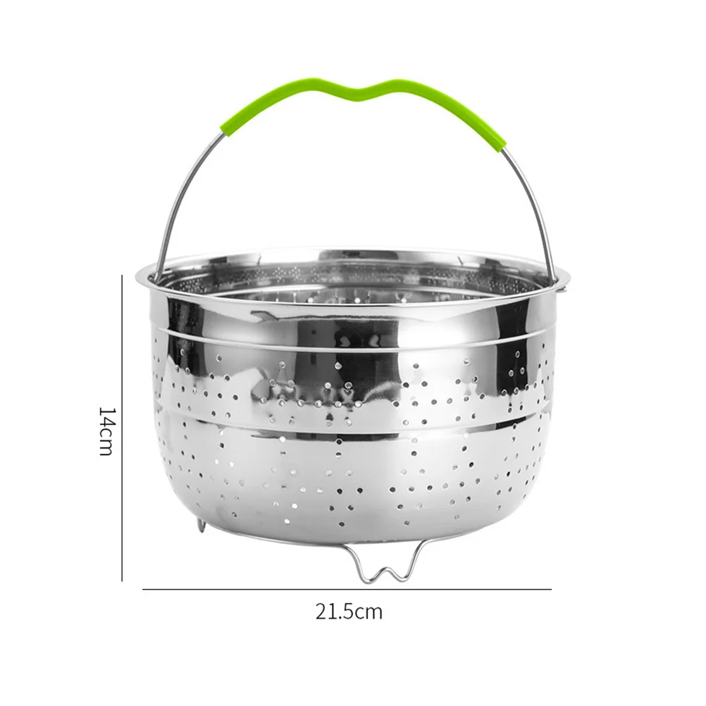 1 قطعة باخرة لوعاء الفولاذ المقاوم للصدأ استنزاف سلة الخضار غسل مصفاة الأرز غسل الحاويات المطبخ غاسل سلة جوفاء