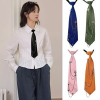 Fashion Pre-tied JK Neck Tie Punk JK Preppy Star Chain Necktie Adjustable Uniform Shirt Cravat School Uniform