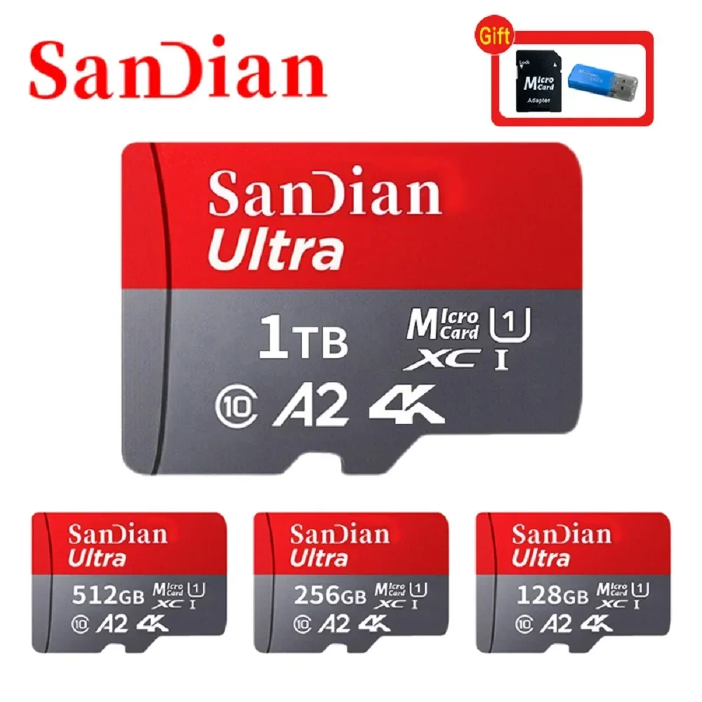 High Speed Flash Memory Card Class 10 128GB Micro TF SD Card 256GB  A2 U3 micro sd memory Card 512GB 1TB For Phone Camera Drone