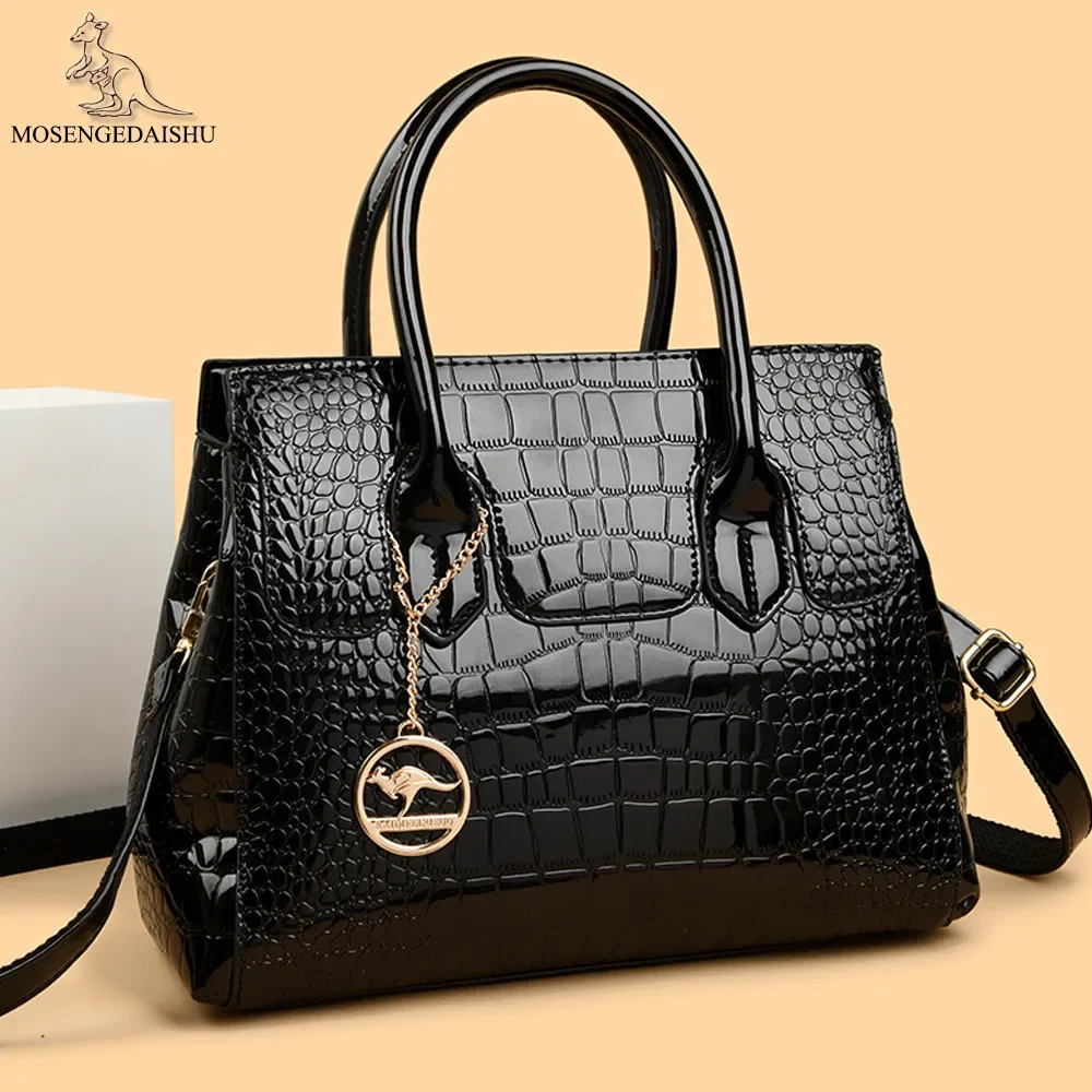 Luxury Designer Crocodile Handbag Female High Quality Oil Leather Purses and Handbags Casual Shoulder Messenger Bags for Women