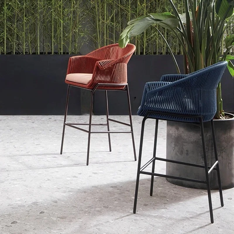 Mesa y silla para patio al aire libre, combinación de Villa, jardín, muebles de mimbre de diseño, balcón creativo, silla de mimbre de ocio