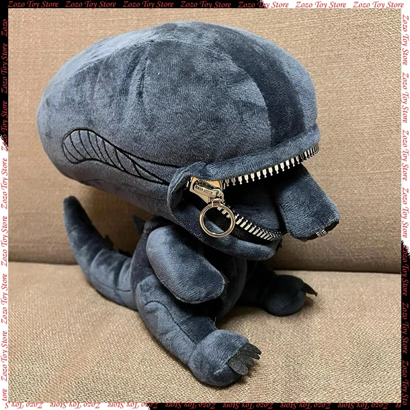 Alien Xenomorph Shaped Zipper Mouth Plush Doll Kawaii Plush Pillows Stuffed Toys Cartoon Decor Trendy Toy Birthday Present