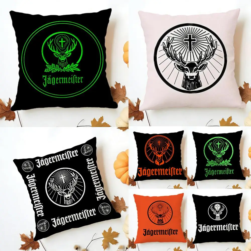 Bold Herbal Jaegermeister Cushion Cover Sofa Home Decor Living Room Accessory Holiday House Cushion Shell