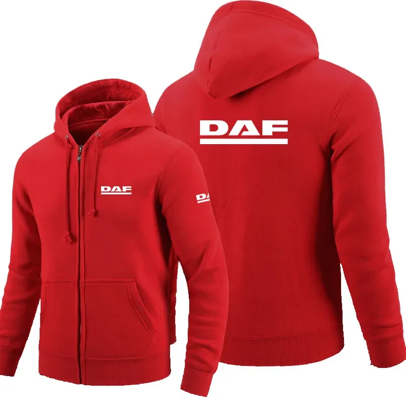 2023 fashion for DAF logo zipper Sweatshirt Men Zipper Hoodies Autumn Hoodie Winter Long Fashion Casual Clothes