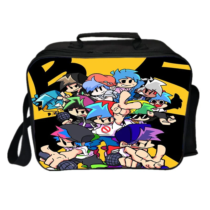 

Модная квадратная сумка Funkin с рисунком Пятница-ночь, сумка для ланча с 3D рисунком, сумка для еды и пикника для студентов, детский повседневный комплект для еды, Mochila