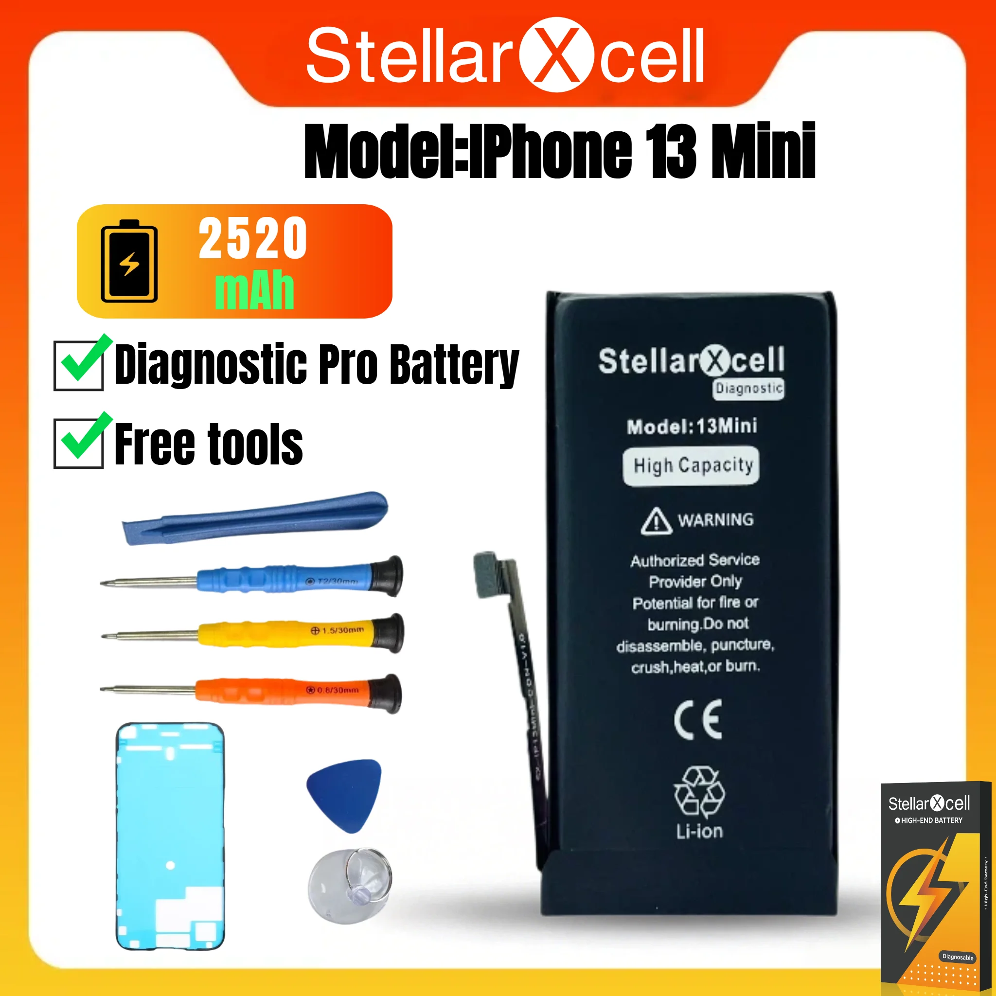 StellarXcell iPhone 13 Pro Max Battery 4600mAh