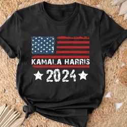 Kamala Harris Let's Get The Job Done Men's T-shirt 2024 Ladies President Cotton Tshirt Kamala for The People TShort-sleeved Tops