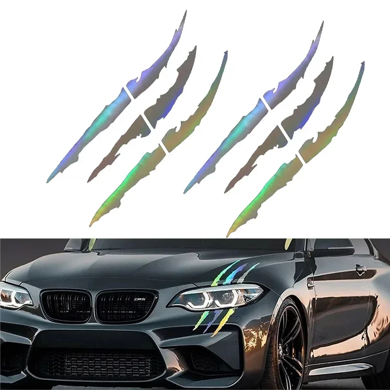 Motorcycle Car Sticker Universal Monster Claw Scratched Stripe Decal Marker Reflective Waterproof Moto Decoration Accessories