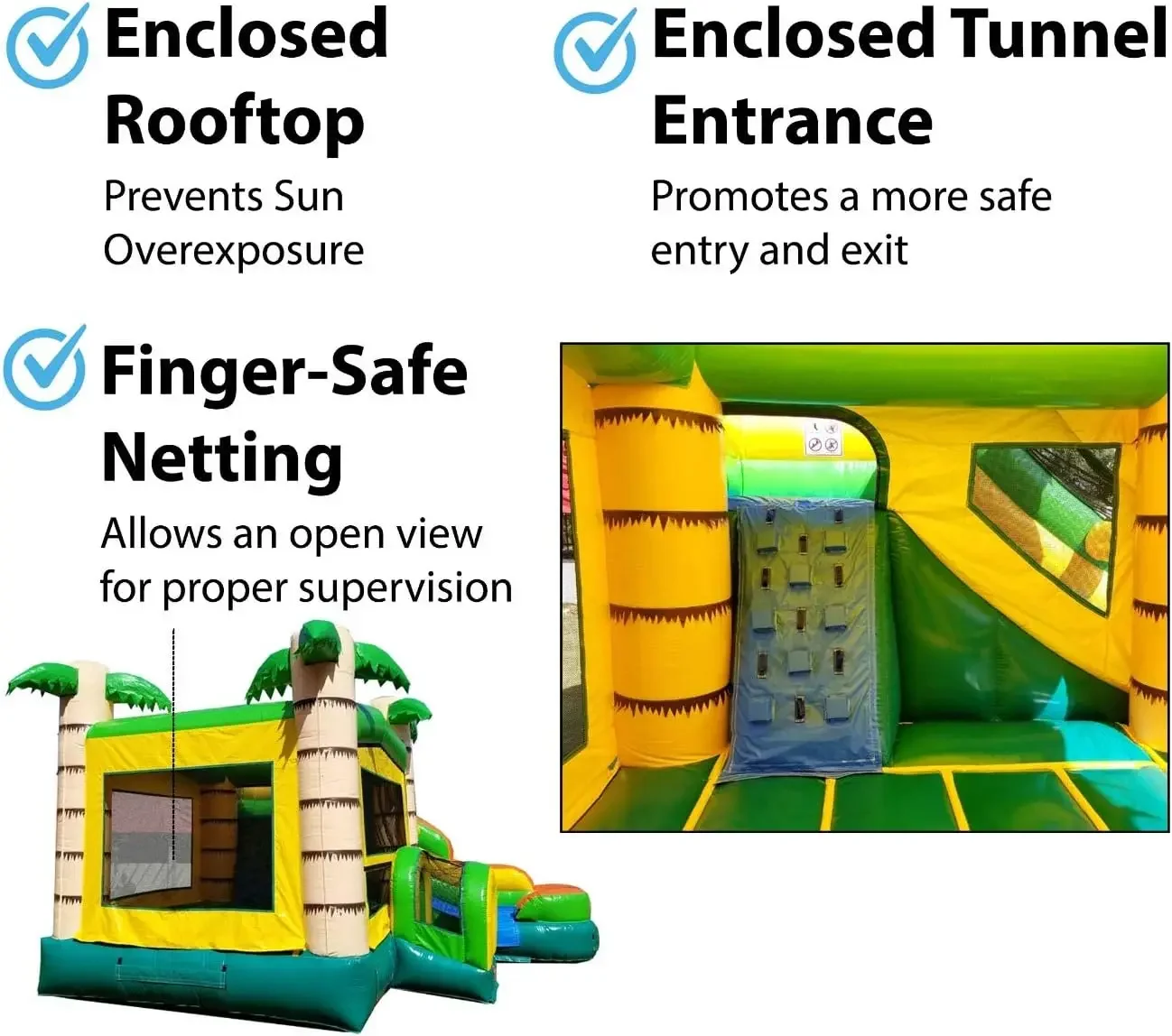 منزل الغابة القابل للنفخ من الدرجة التجارية مع قلعة نطاطة كومبو استوائية منزلق للأطفال من سن 5 إلى 12 عامًا للحفلات والخارجية #6