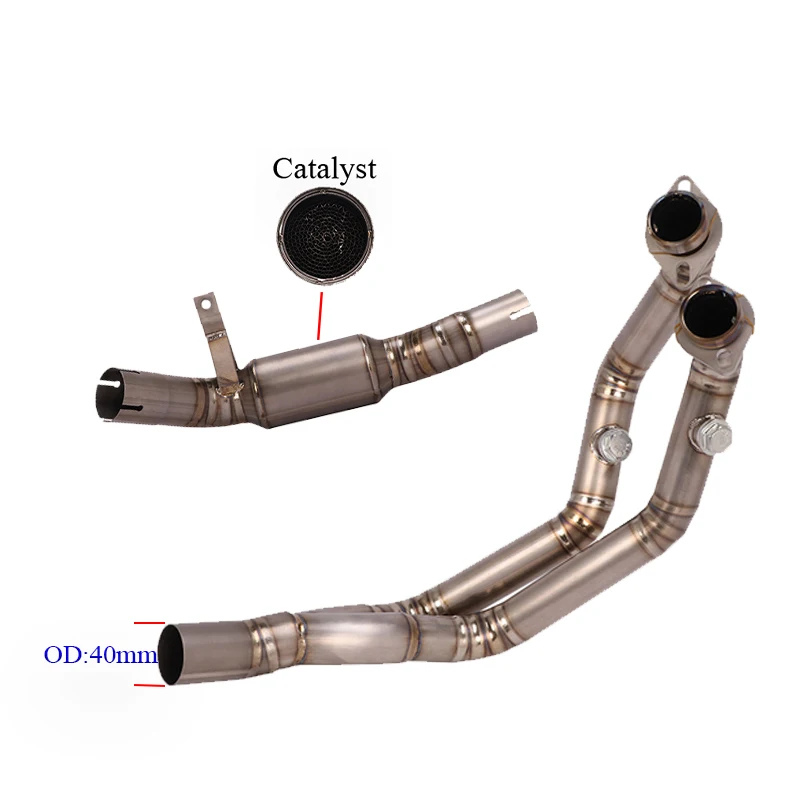 Motorcycle Exhaust Front Middle Link Pipe For Benelli Leoncino 500 BJ500 Moto Escape Modified Full System DB Titanium Alloy