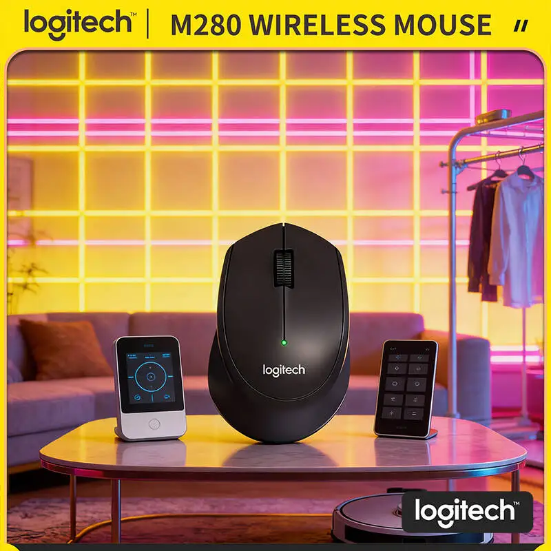 

Беспроводная эргономичная мышь Logitech M280, 2,4 ГГц, наноприемник, 1000 DPI, 18 месяцев автономной работы, радиус действия 10 м, для дома и офиса