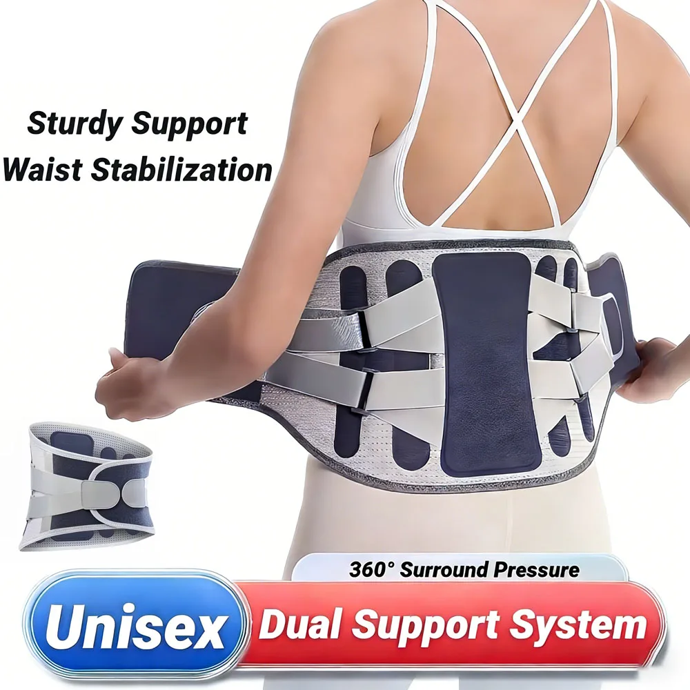 

Дышащий сетчатый пояс для поддержки поясницы с двойной регулировкой, подходит как мужчинам, так и женщинам, для поддержки нижней части спины, с двойной регулировкой