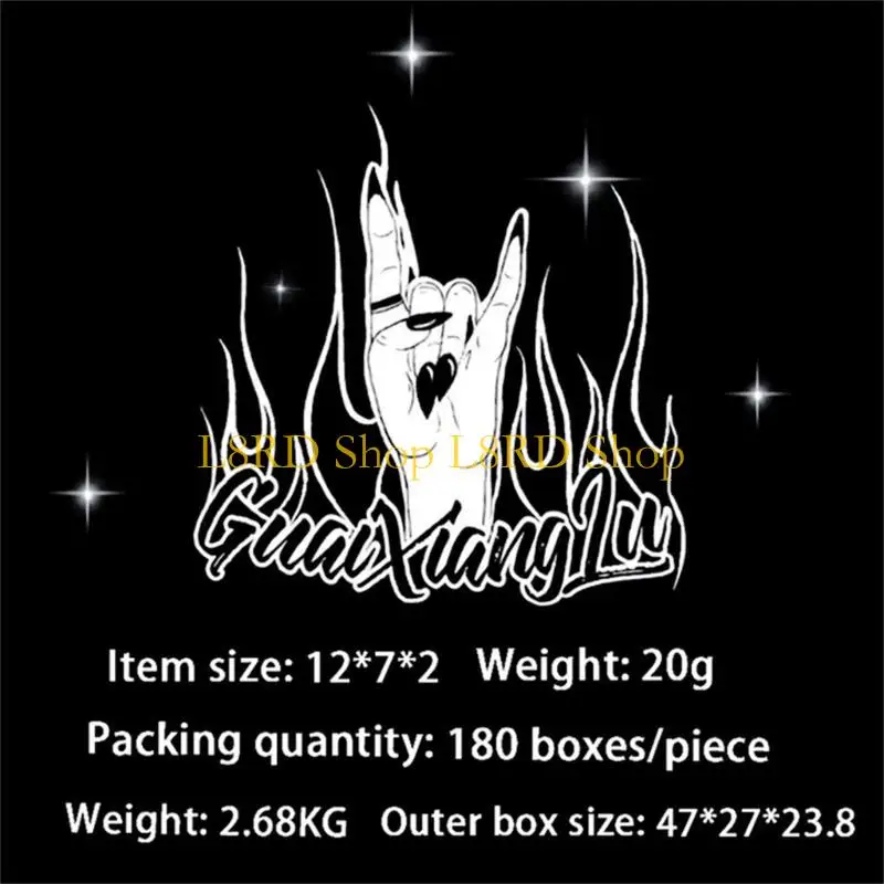 l8rd 24pcs เงินระยิบระยับเล็บกดเล็บทำเล็บสำหรับวันวาเลนไทน์