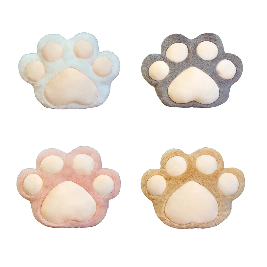 Almohada de felpa con forma de pata de animal, cojín de oficina relleno suave, cumpleaños para adultos