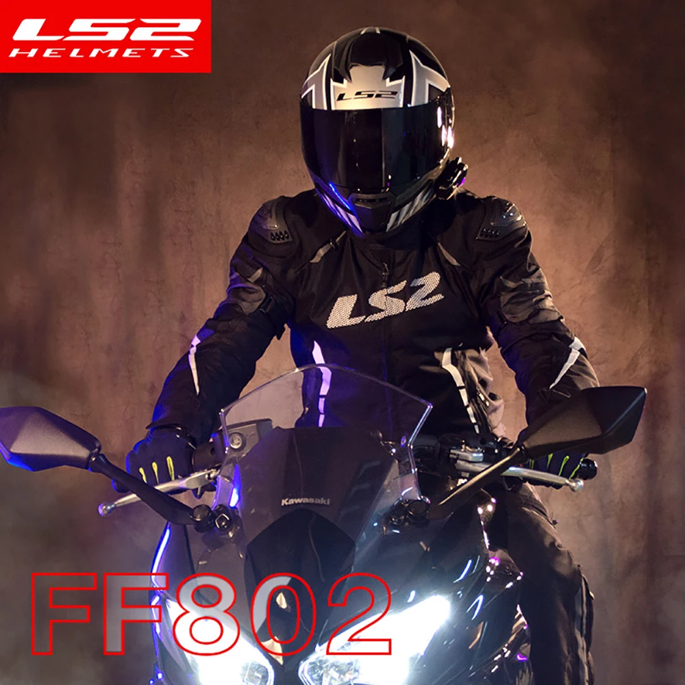 LS2-Casque de moto intégral approuvé ECE, casques de course de motocross clown originaux, puzzles, FF802