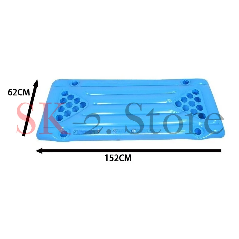 PVC inflatable floating row cup hole beer table bed adult water party deck amusement water hammock floating chair