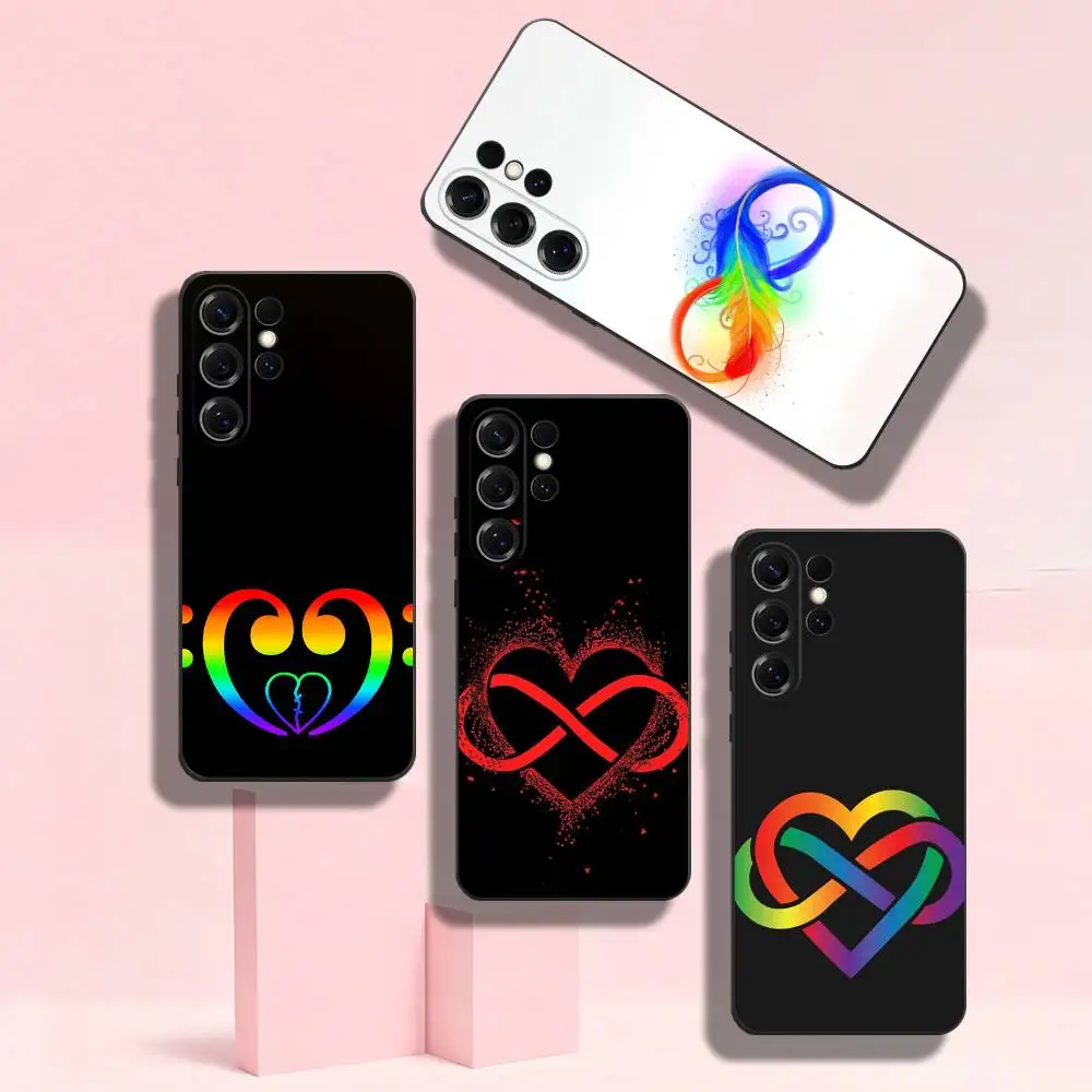 Rainbow Infinity Phone Case For Samsung S22,S24,S20,S25,S23,S30,S21,Ultra,Plus,Soft Silicone Protective Shockproof Case