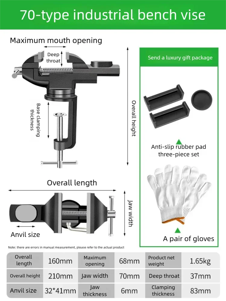 360-Grad-Mini-Tischschraubstock, drehbarer Klemmhalter, universeller Schraubstock, Desktop-Schraubstock, Reparatur, Holzarbeiten, Schmuckherstellung, Handwerkzeug – Detail 3