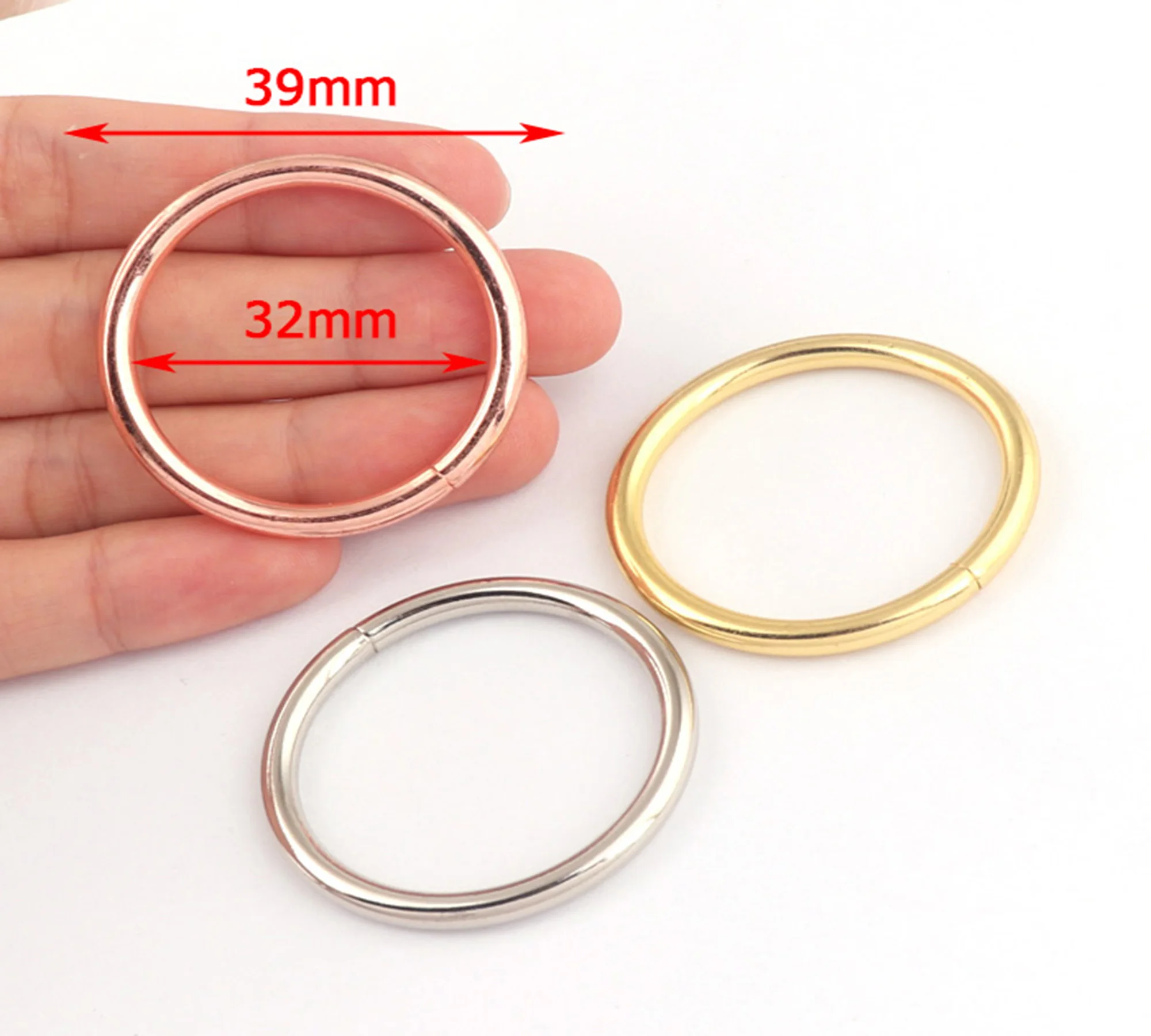 Heavy duty solid Iron rings seam,Metal Round Rings Silver/Gold/Rose gold 32mm o ring craft rings for bag belt crafts