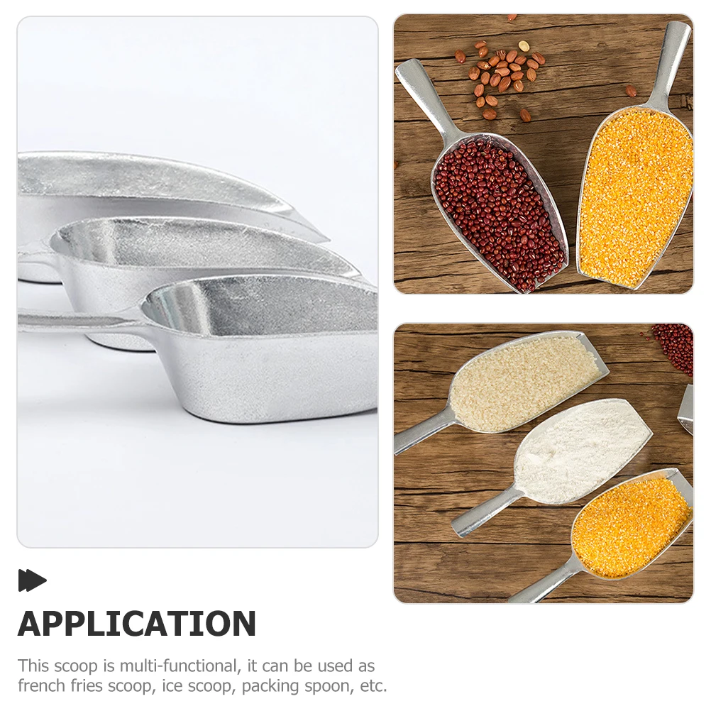 

Aluminum Alloy Scoop Ice Shovel Kitchen Grain Flour French Fries Serving Tool Household Food Storage Utility Spoon
