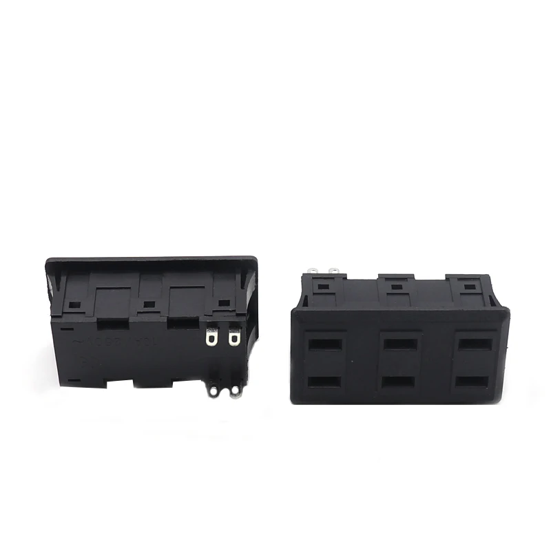 Ac-112 AC power socket Two-socket Three-socket six-hole four-pin power socket 10A250V rectangular panel