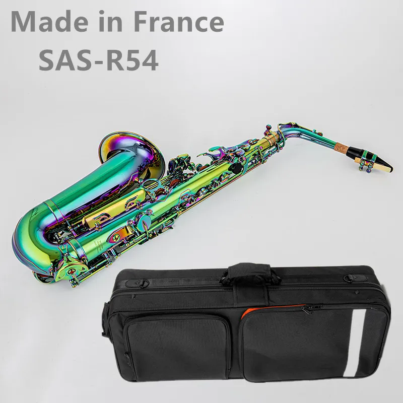 High-quality Alto Saxophone SAS-R54, E Key, Colorful Finish, Made in France. Comes with Case & Accessories, for Professional Per