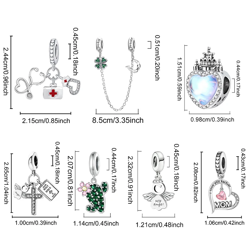 925 Silver Sparkling Love Cast Round  Zircon Charm Beads Fit Pan Original Necklace Bracelet Silver 925 Women Jewelry image 6