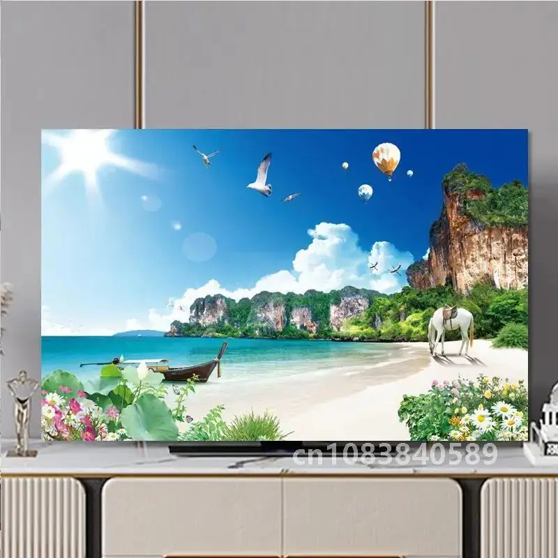 New Television Hood TV Dust Cover Cloth 32-75 Inch Currency Fashion and Modern Style Household Hanging LCD TV Cover